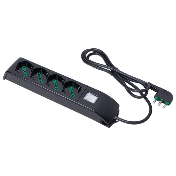 foto del prodotto fanton fido prolunghe e multiple 1,5 m 4 presa e ac interno nero