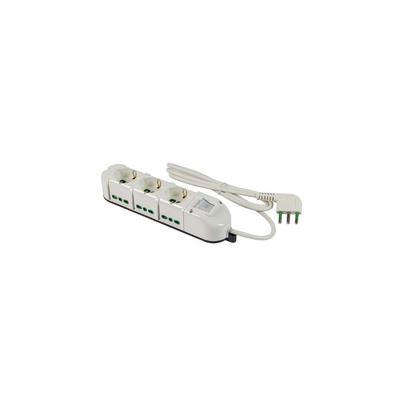 foto del prodotto fanton multipresa bipasso schuko int.lum retail fme bianco posti 9 2p t 16a n xmmq 3x1,5 mt 1,5