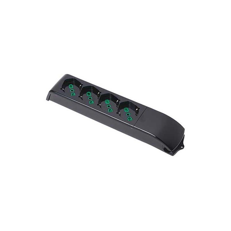 foto del prodotto fanton multipresa senza cavo 4 prese bipasso italo tedesche 2p t 16a colore nero serie fido 410131