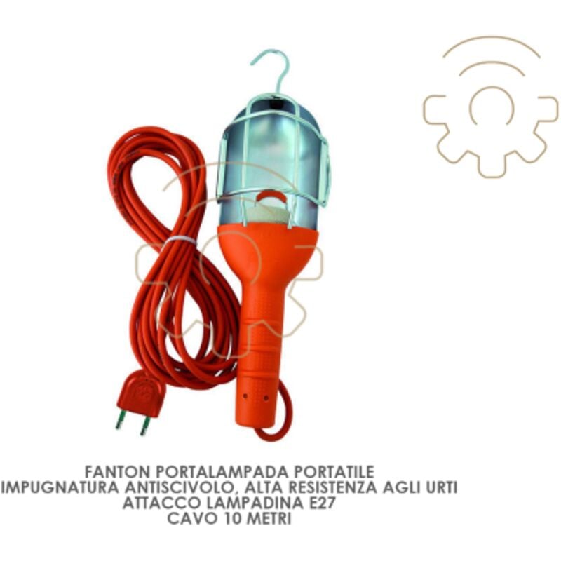 foto del prodotto fanton portalampada portatile attacco e27 cavo 10 mt