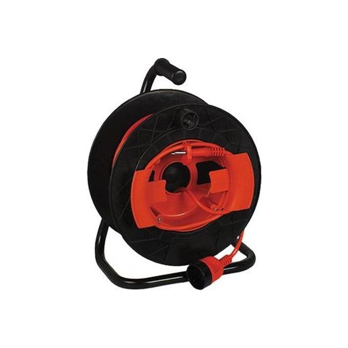 foto del prodotto fanton prolunga con avvolgicavo golia garden 25 mt 2x1,5 h05vv f francese 2p 16a francese 2p 16a mobile nero arancio