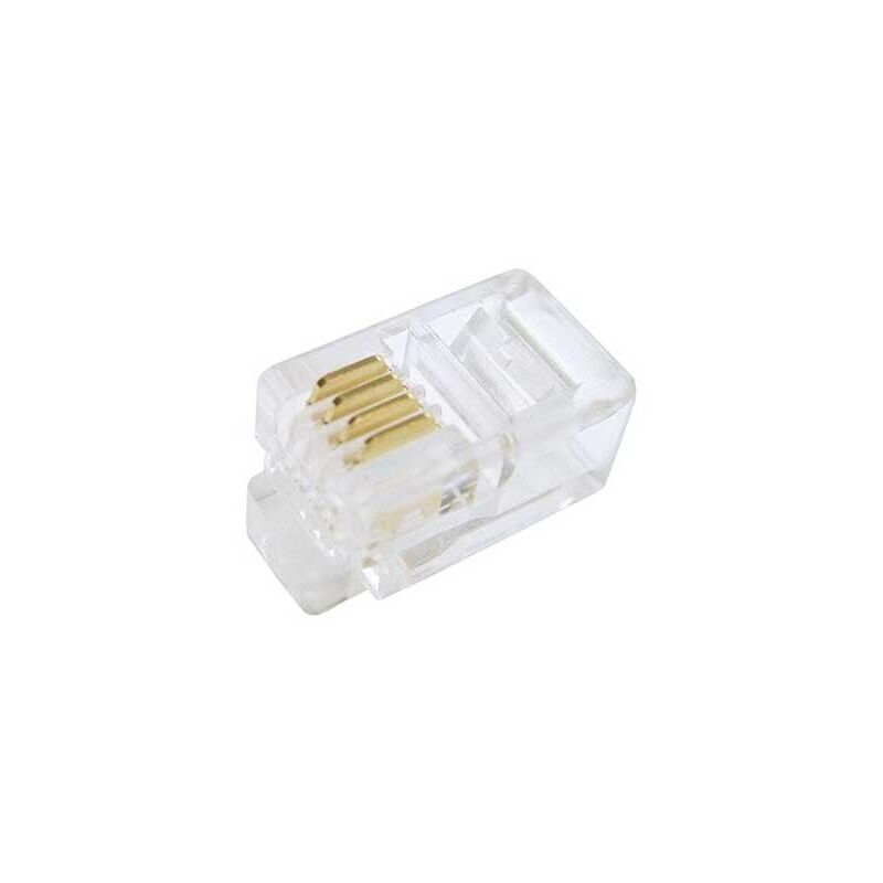 foto del prodotto fanton spina modulare plug 4 4 rj10 cat.3 con contatti dorati 22280