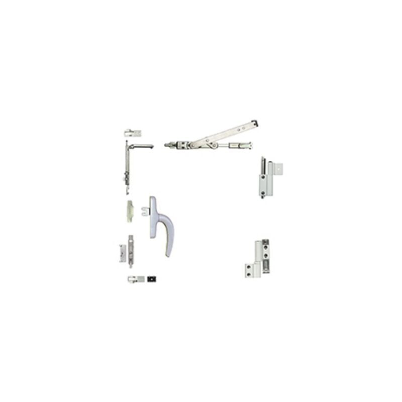 foto del prodotto fapim kit completo tilt turn galicube 1v con cremonese nefer midi bussola corta da 402 a 750 mm nero 9005 1330aa37