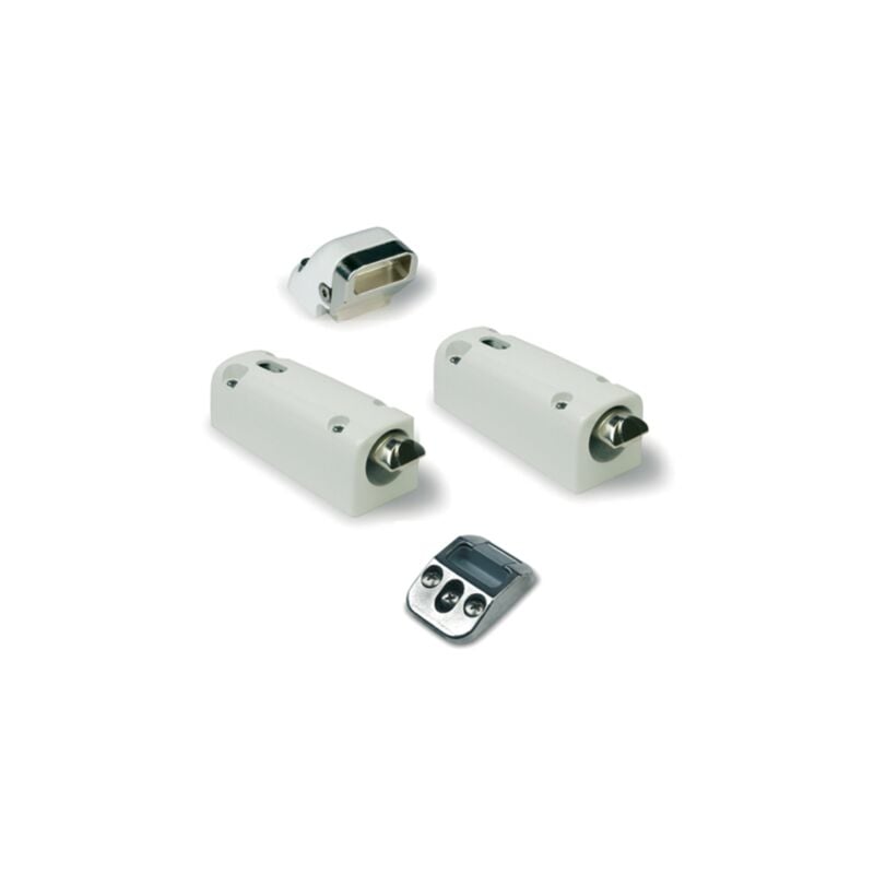 foto del prodotto fapim kit scrocco superiore e inferiore con 8401 bianco 9010 per serratura porta tagliafuoco panama 840132