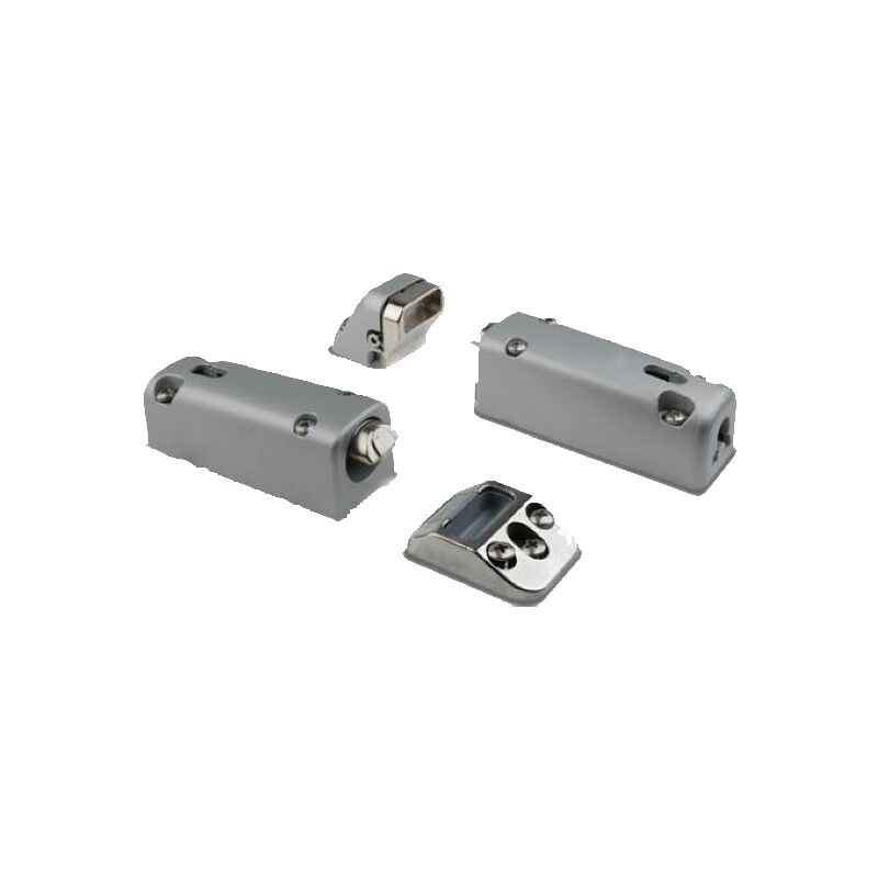 foto del prodotto fapim kit scrocco superiore e inferiore con 8401 grigio 9006 per serratura porta tagliafuoco panama 8401g5