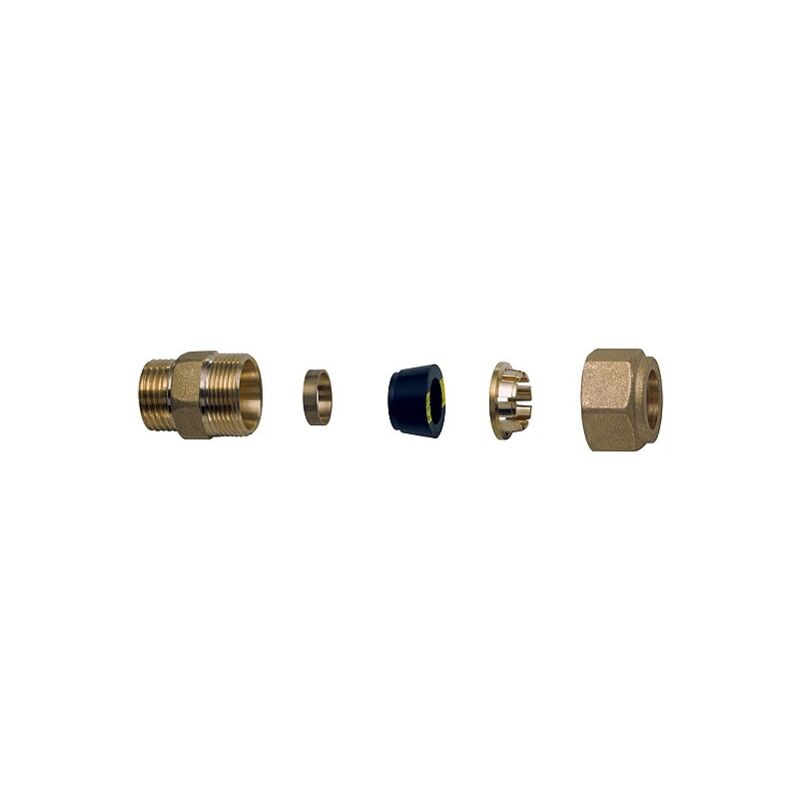 foto del prodotto far 5860 raccordo niplex maschio completo di kit di tenuta per tubo rame per gas misura 1 2 tubo d.18 5860 1218