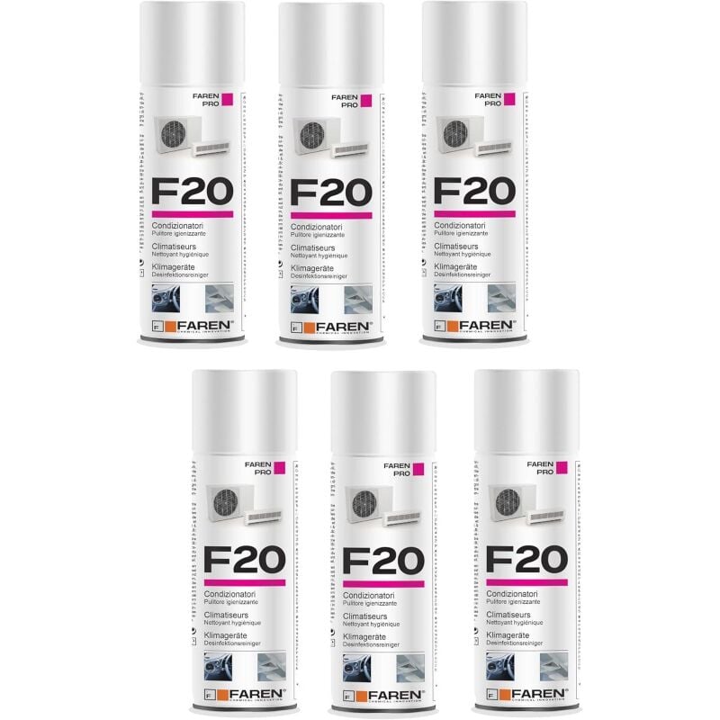immagine 0 del prodotto faren 6 x f20 igienizzante climatizzatori condizionatori casa e auto 400 ml