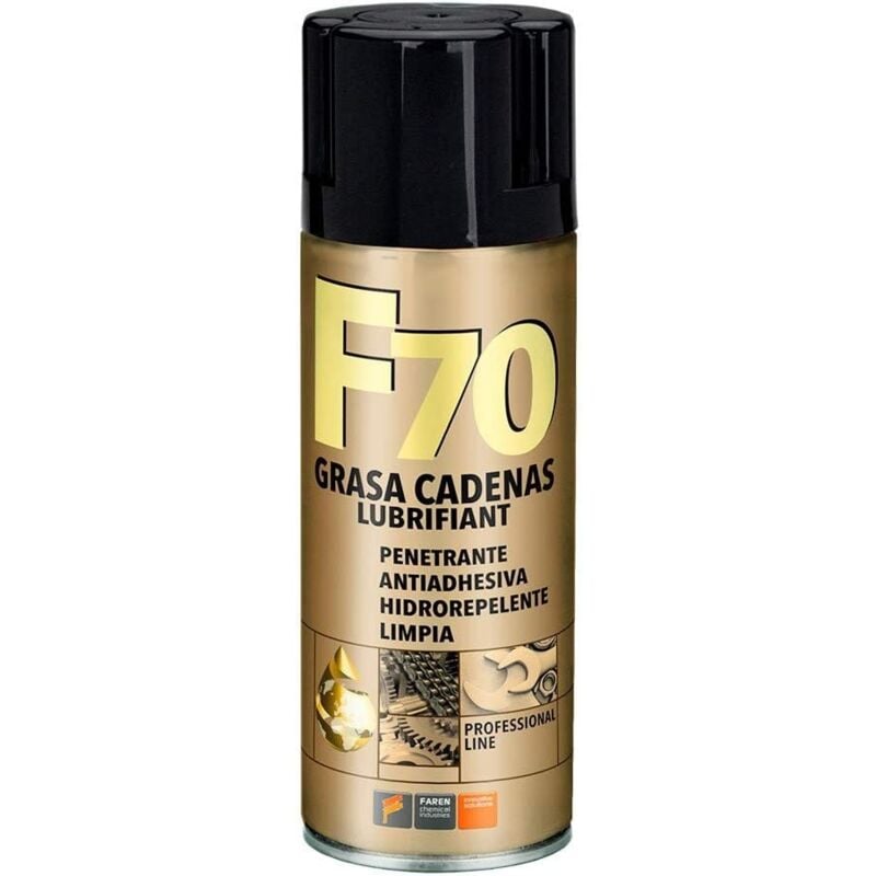 foto del prodotto faren f70 grasso catena lubrificante spray 400ml resiste all acqua e alte temperature