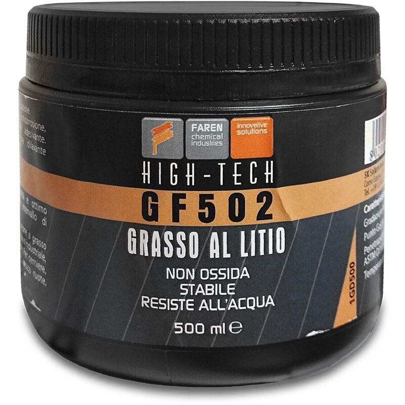 foto del prodotto faren gf502 grasso al litio multifunzionale lubrificante antiruggine 500ml