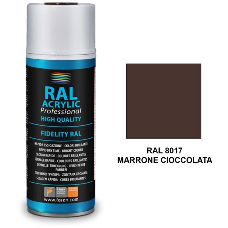foto del prodotto faren ral acrylic vernice acrilica spray 400ml 8017 marrone cioccolata