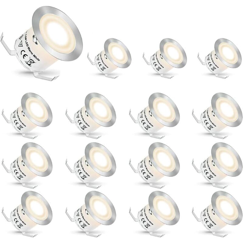 foto del prodotto faretti da incasso a led, faretti da incasso a led per esterni, luci per scale, gradini, giardino, patio, ip67 impermeabili bianco naturale,