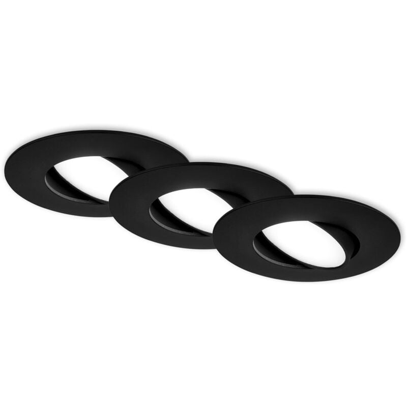 foto del prodotto faretti da incasso a led, set da 3, ip65, nero, 3xled p