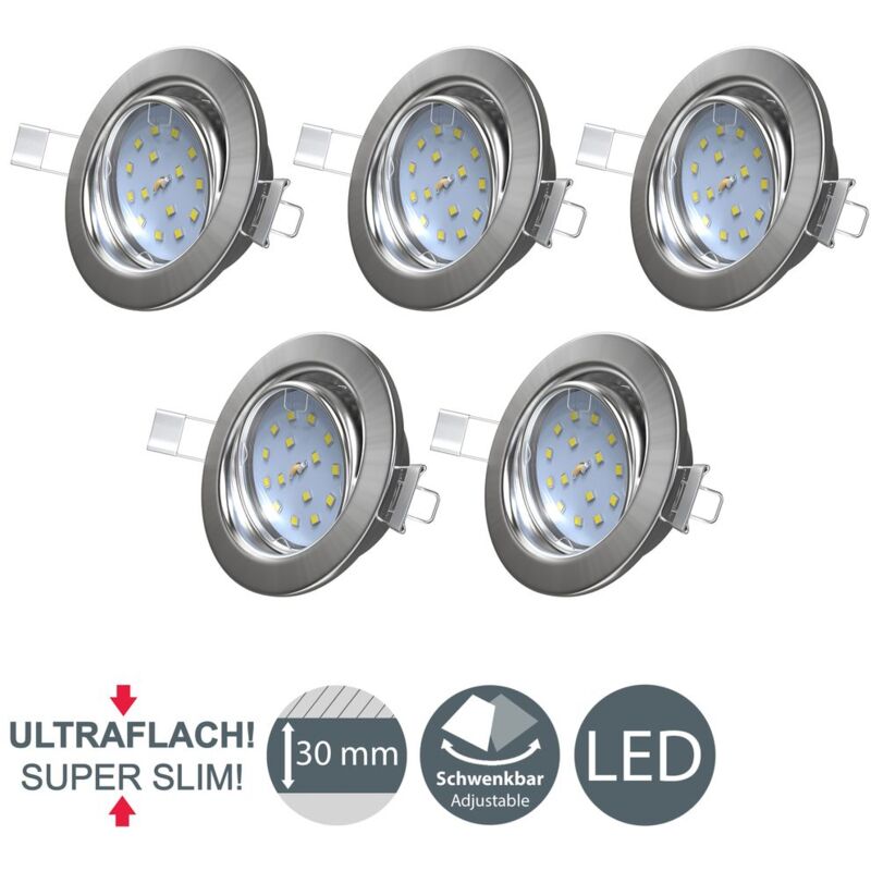 foto del prodotto faretti da incasso a led set di 5 faretti da incasso a soffitto luce ultrapiatta 5w orientabile