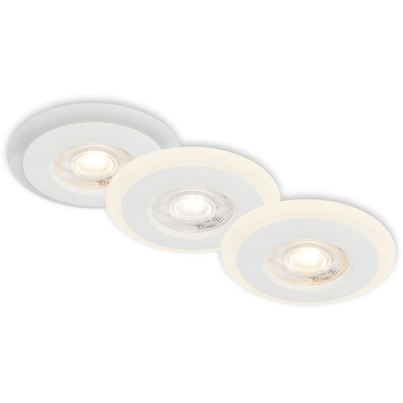 foto del prodotto faretti da incasso led bagno anello luminoso regolabile in 3 posizioni ip44 bianco 8,4cm briloner