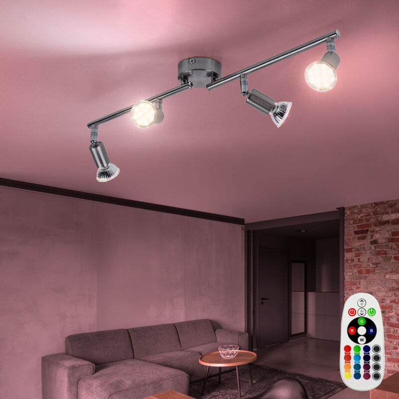 foto del prodotto faretti da parete faretti da soffitto per soggiorno lampada telecomandata dimmerabile in un set comprensivo di lampade led rgb