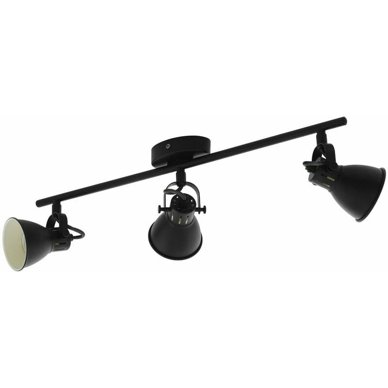 foto del prodotto faretti da soffitto 3 luci led spot gu10 lampada su binario nera 10w seras eglo