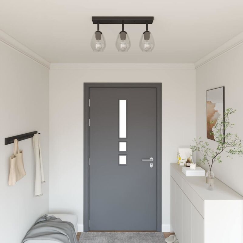foto del prodotto faretti da soffitto con paralume in vetro regolabile in antracite, e27 vidaxl