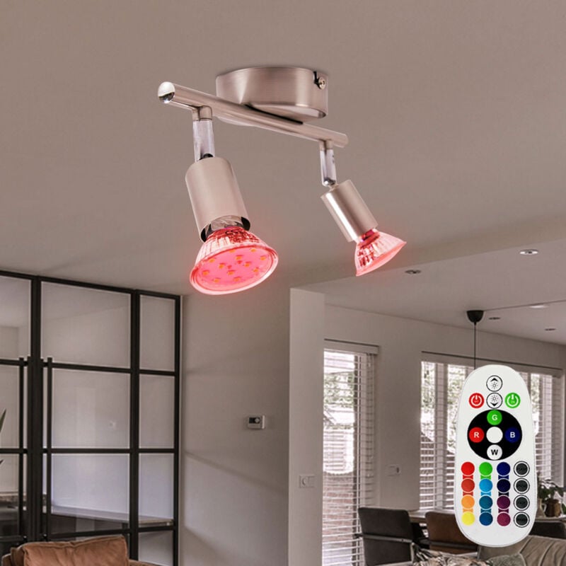 foto del prodotto faretti da soffitto regolabili per lampada da sala da pranzo telecomando colorato nel set con lampade a led rgb