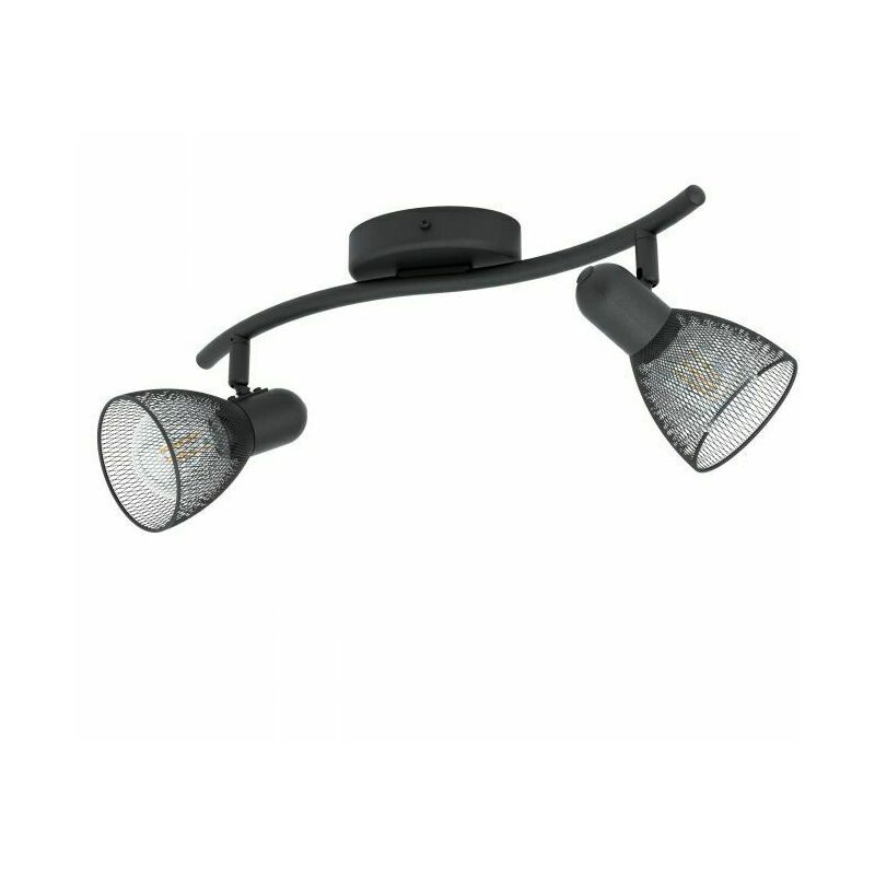 foto del prodotto faretti da soffitto su binario 2 luci e14 lampada plafoniera nero carovigno eglo