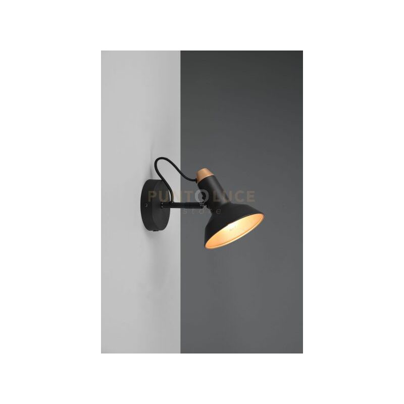 foto del prodotto faretti e portafaretti roxie singolo orientabile h.23cm nero e oro 811900132