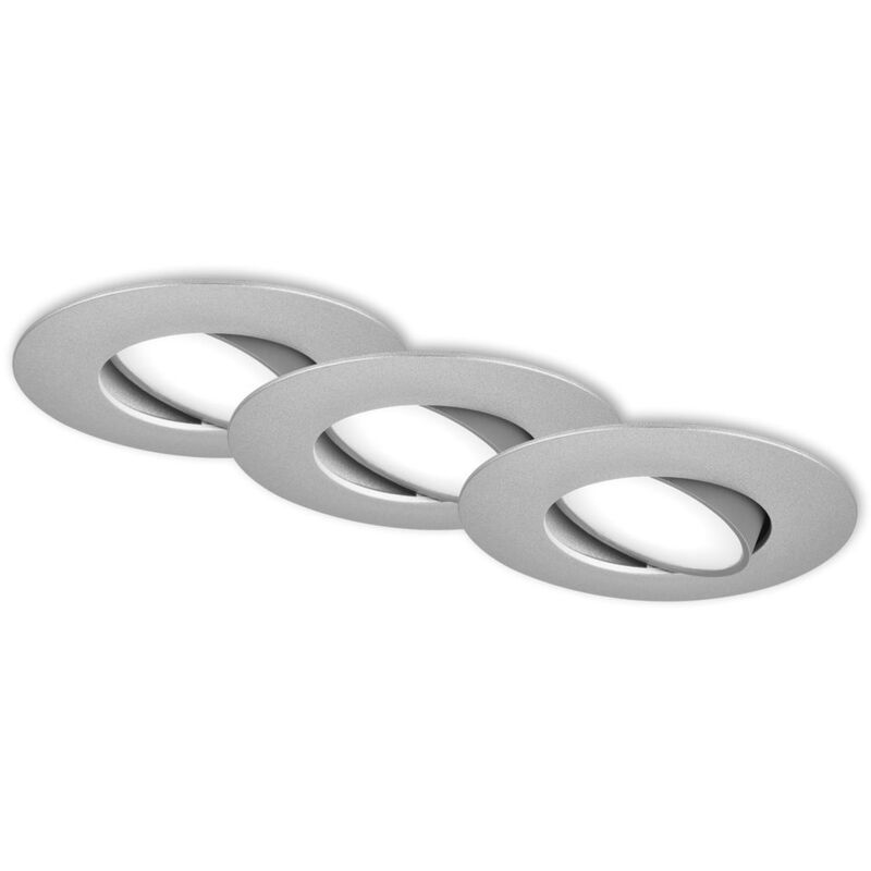 foto del prodotto faretti led da incasso, set di 3, ip65, cromo opaco, 3