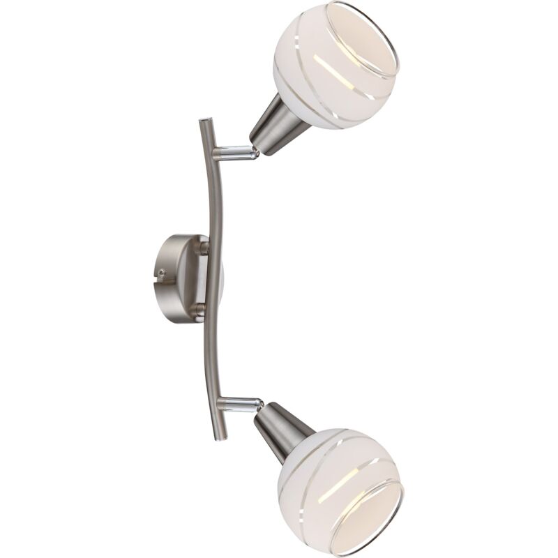 foto del prodotto faretti led metallo nichel satinato, 2 x led e14