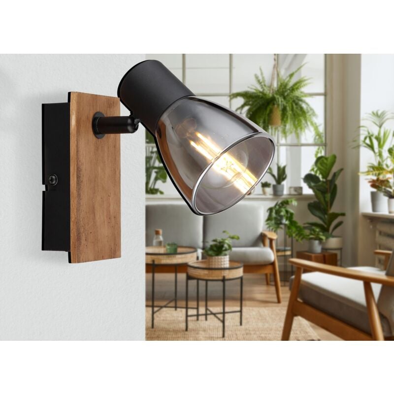 foto del prodotto faretti legno marrone scuro, 1 x e14
