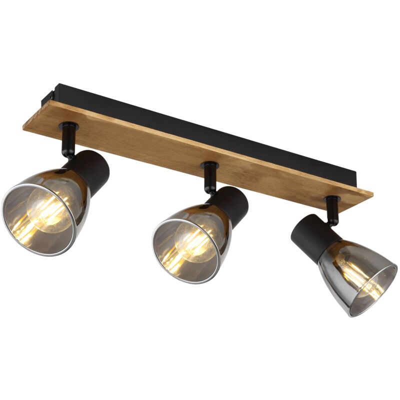 foto del prodotto faretti legno marrone scuro, 3 x e14