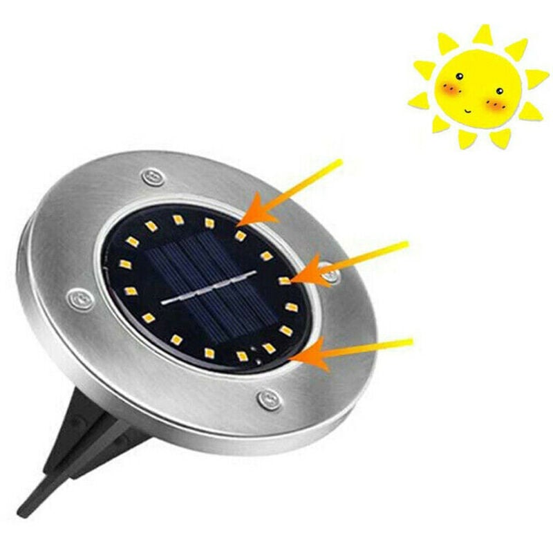 foto del prodotto faretto 16 led smd solare segnapasso calpestabile esterno giardino te b0423
