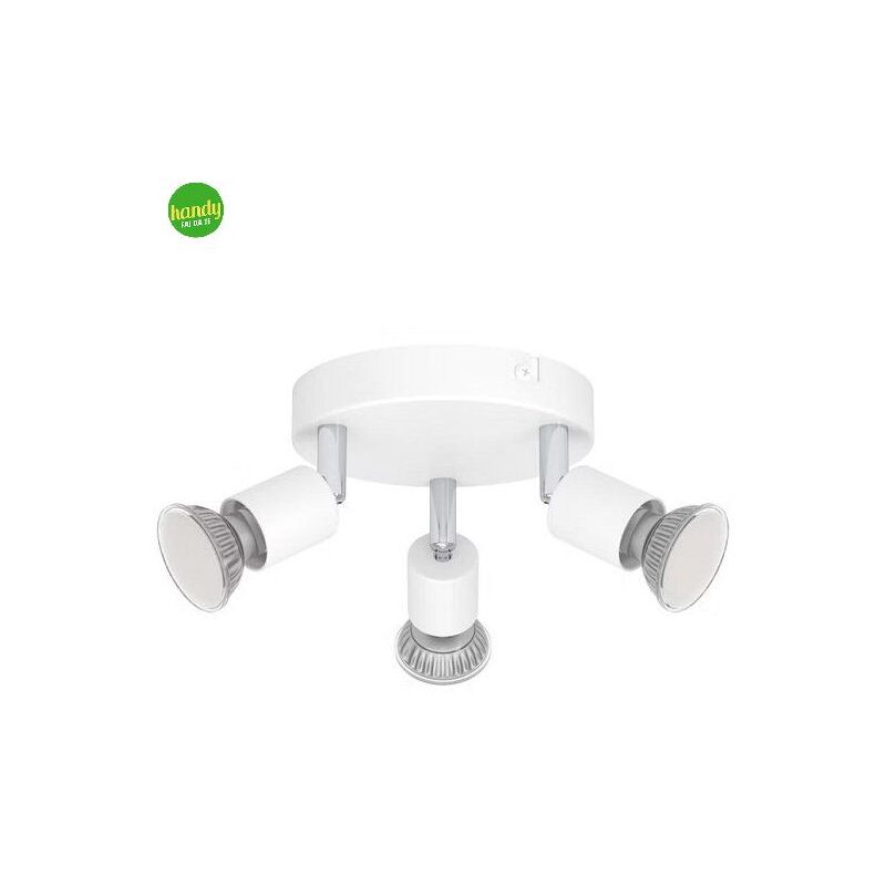 foto del prodotto faretto 3 luci stecci eglo gu10 5w bianco