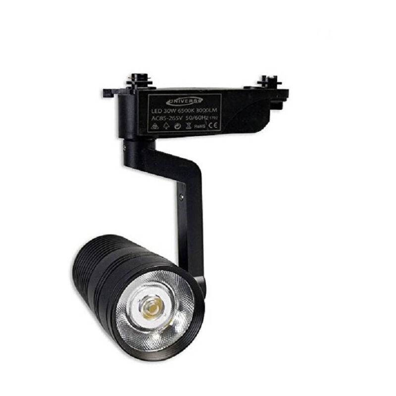 foto del prodotto faretto a binario pista 20 watt nero luce fredda naturale calda 2 poli f 20w8h bianco caldo trade shop traesio