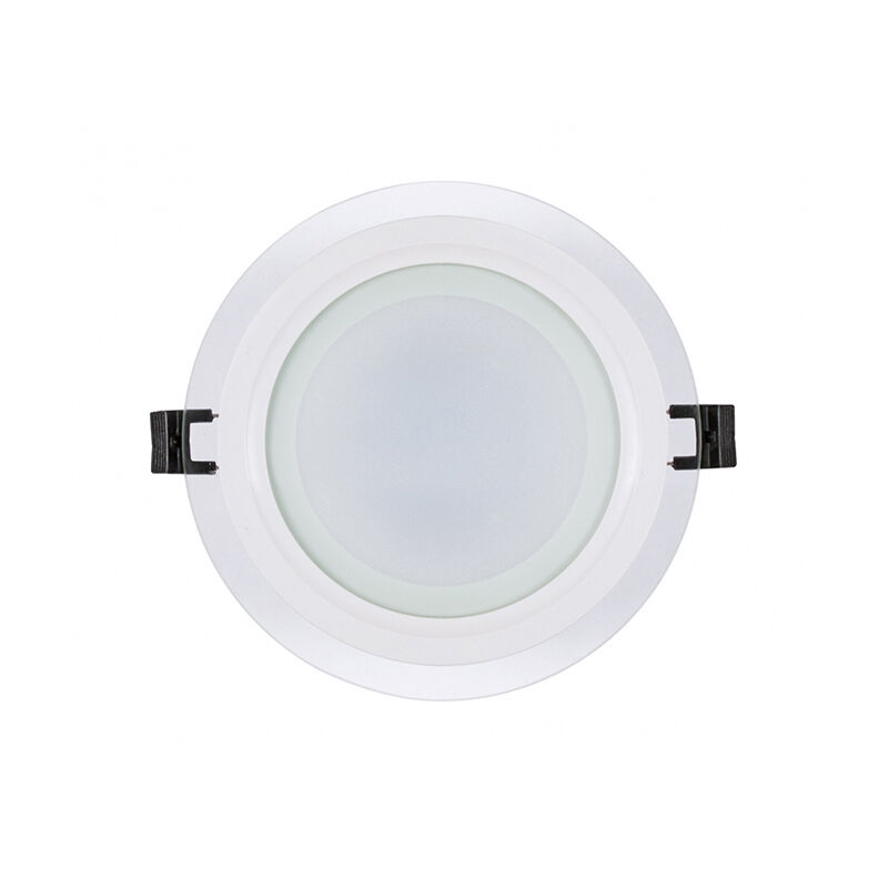 foto del prodotto faretto a incasso led rotondo vetro bianco 9w luce naturale alette molla