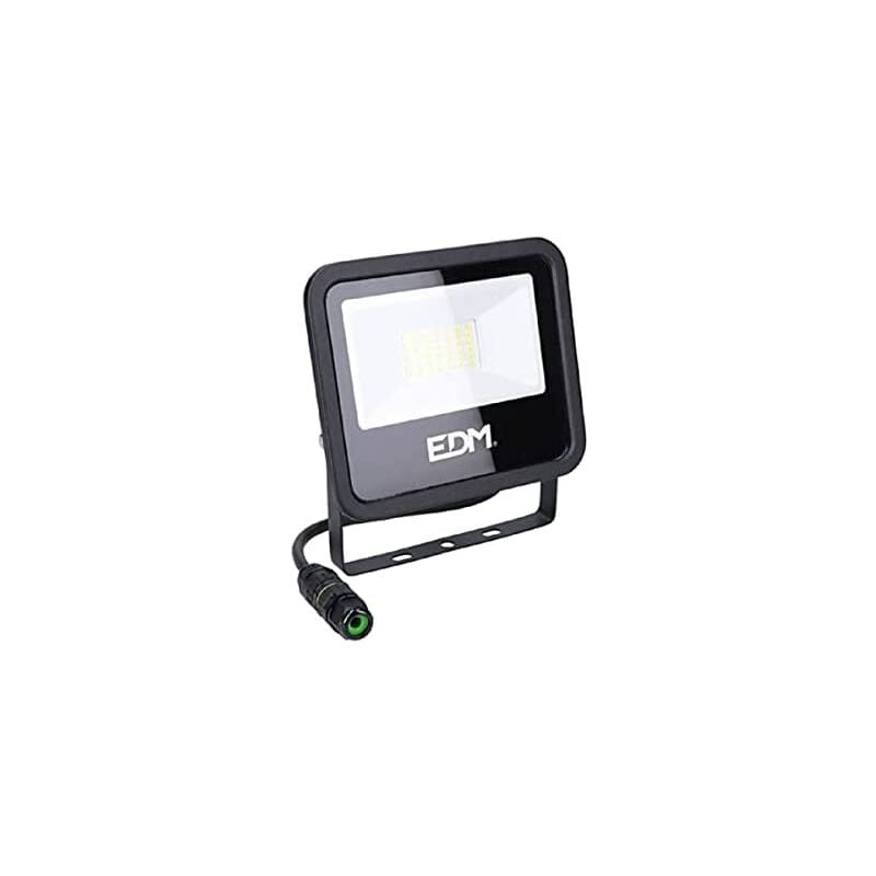 foto del prodotto faretto a led 30w 2370lm 6400k a luce fredda serie nera 15,8x13,5x2,9cm edm