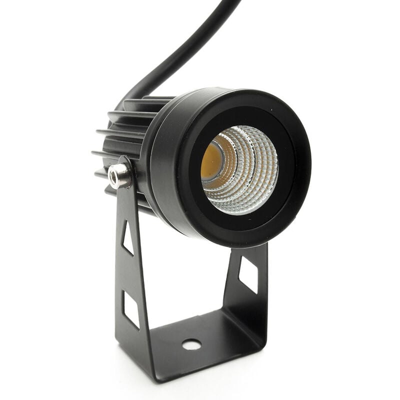 foto del prodotto faretto a led cob nero per esterno 3,5 watt con staffa orientabile da soffitto o parete a luce blu 360 lumen ip65