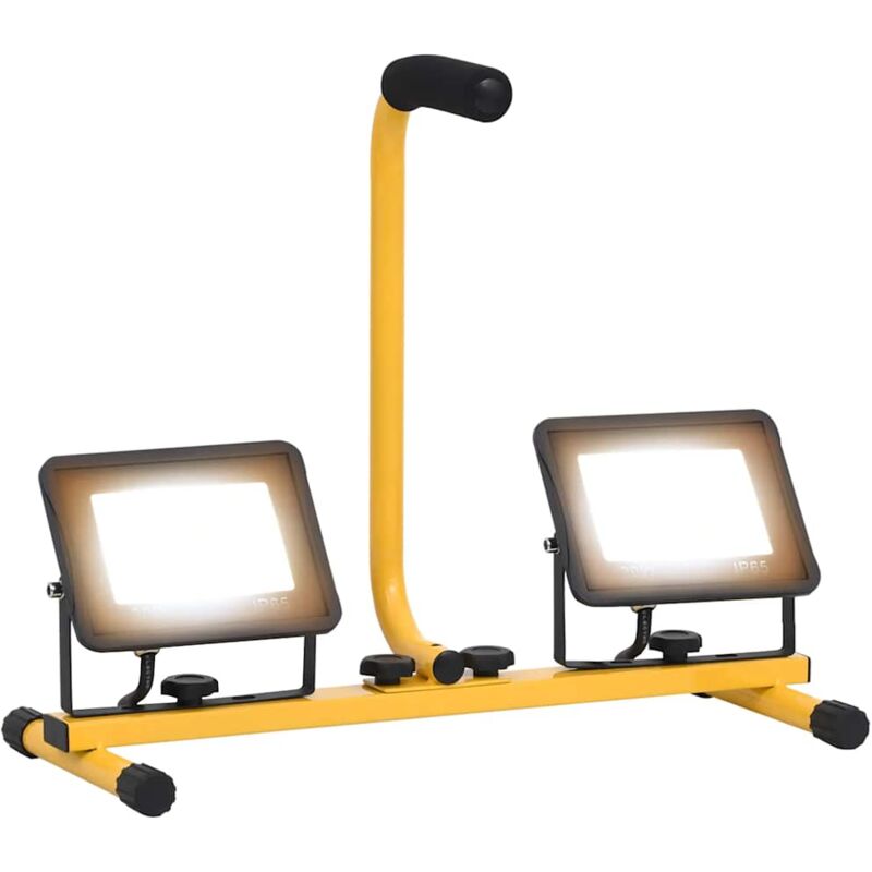 foto del prodotto faretto a led con maniglia 2x30 w bianco caldo vidaxl