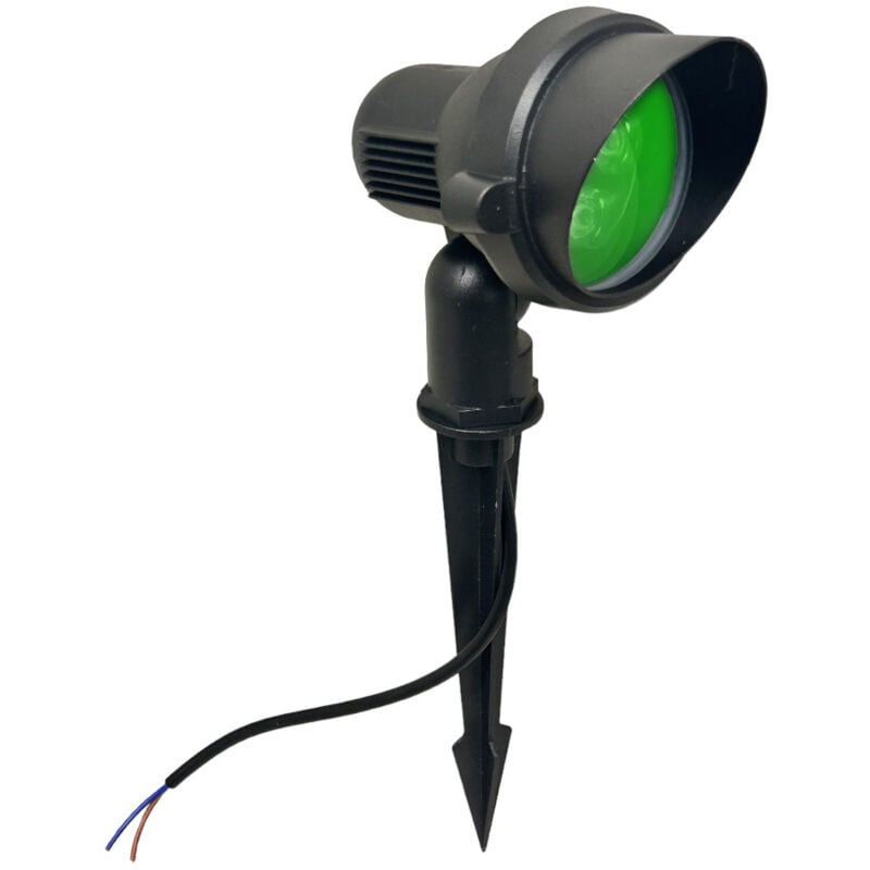 foto del prodotto faretto a led da esterno per giardino orientabile 5w luce verde con picchetto lampada proiettore spot impermeabile