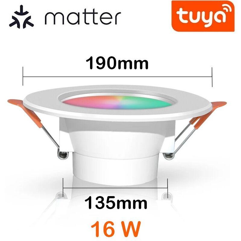 foto del prodotto faretto a led da incasso smart matter wifi rgb cw ct 16w tuya
