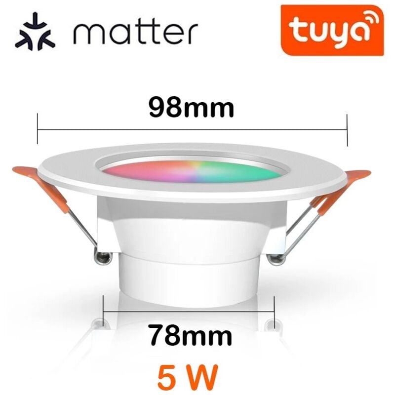 foto del prodotto faretto a led da incasso smart matter wifi rgb cw ct 5w tuya