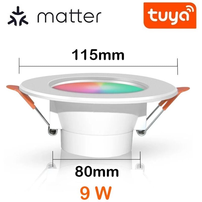 foto del prodotto faretto a led da incasso smart matter wifi rgb cw ct 9w tuya