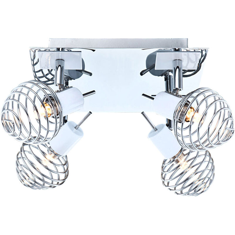 immagine 0 del prodotto faretto a sfera a spirale cromato per illuminazione a soffitto 4 luci spot g9