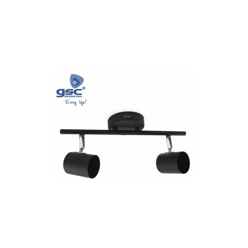 foto del prodotto faretto a soffitto 2 elementi lineari gu10 nero gsc 001905358