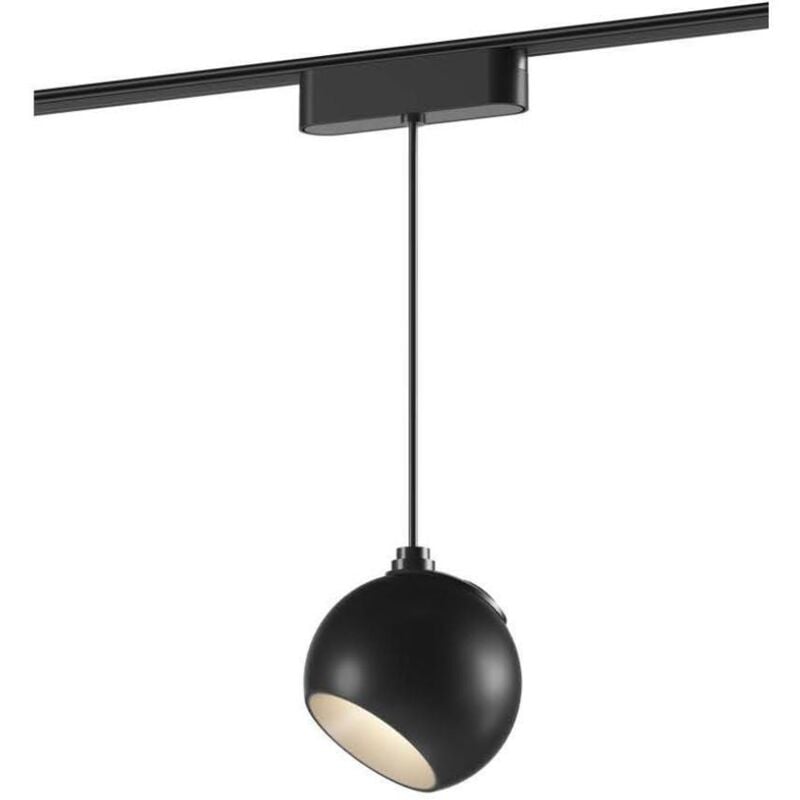 foto del prodotto faretto a sospensione led concavo binario magnetico 25mm superslim 12w 48v nero 100 mm bianco naturale 4000k