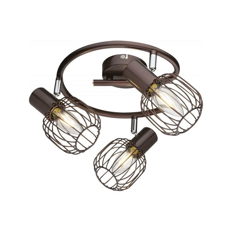 foto del prodotto faretto a tre luci globo anakin, lampadine non incluse, color bronzo, cromo, marrone, glb 54801-3.