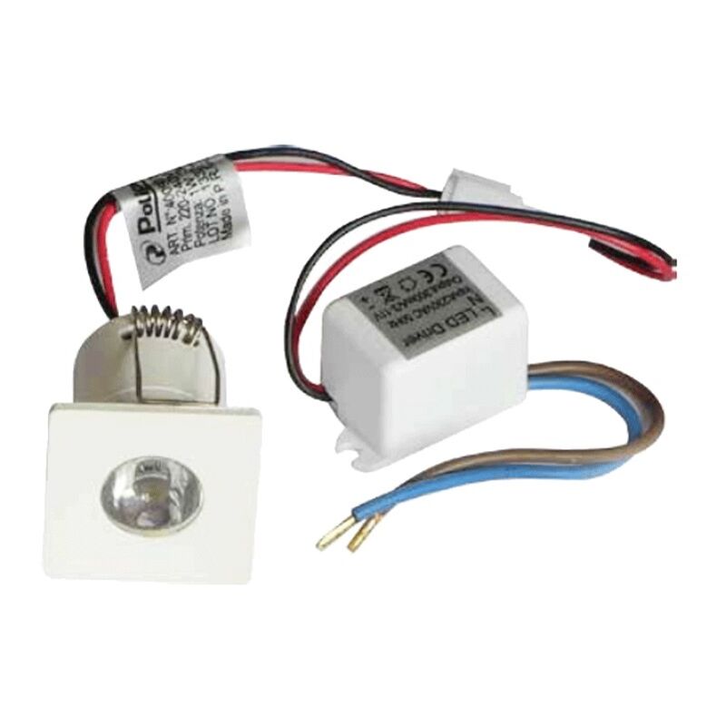 foto del prodotto faretto ad incasso led poliplast egle 1x1w 3000k con driver bianco 400907bi w