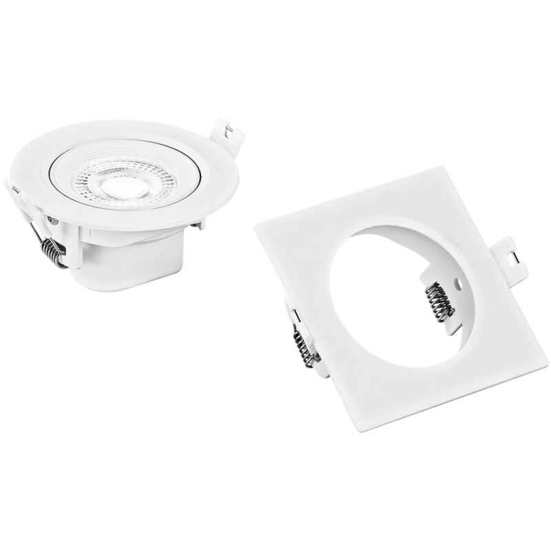 foto del prodotto faretto ad incasso led sniper 7w con cct e due ghiere incluse 9.5 cm.