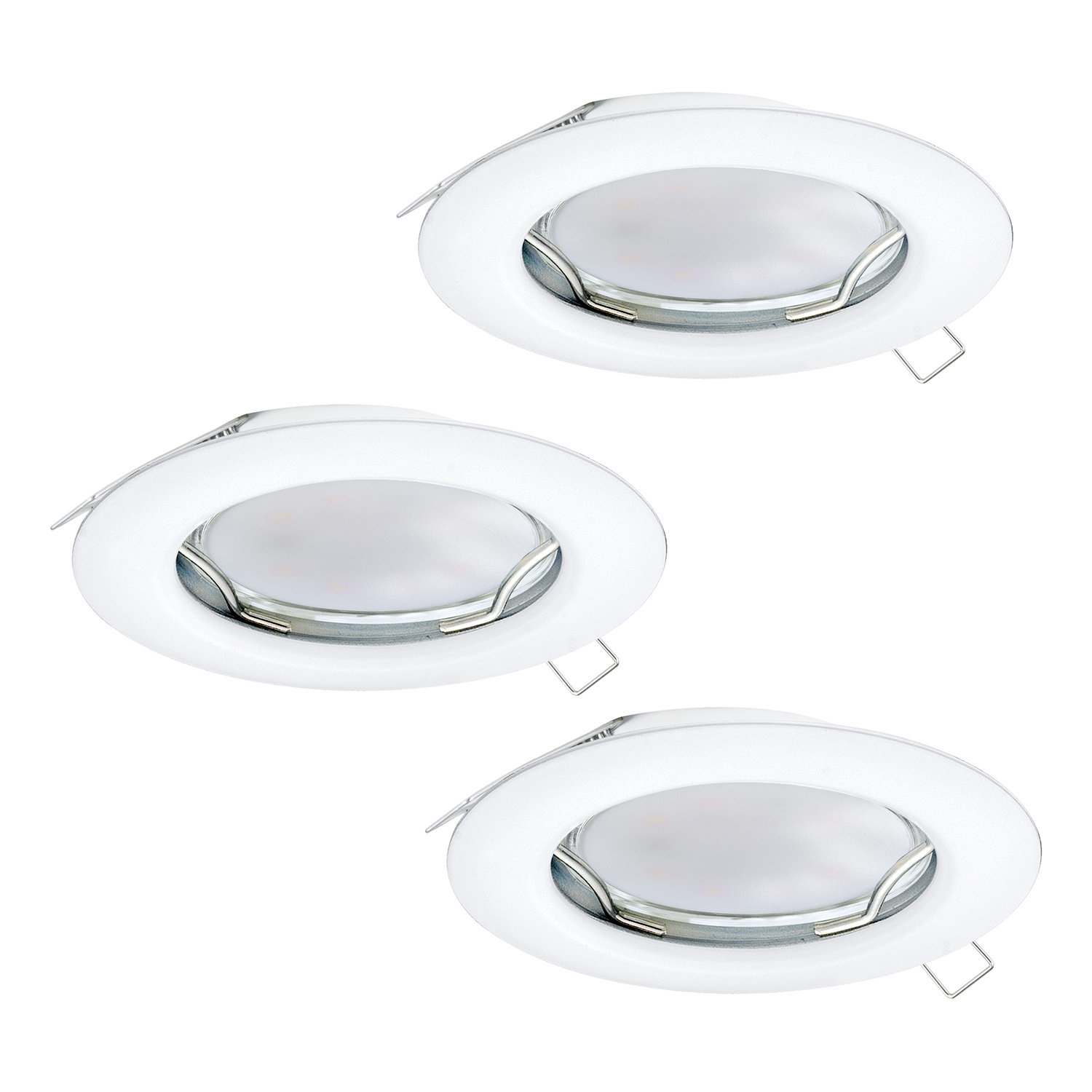 foto del prodotto faretto ad incasso moderno peneto in acciaio bianco 3 luci gu10 2,8w