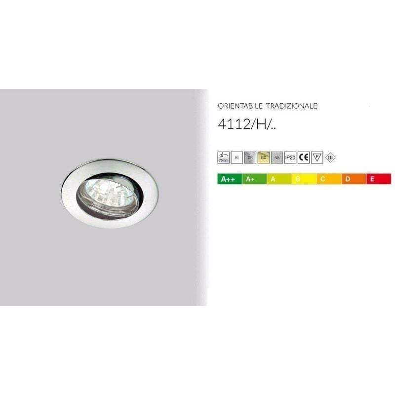 foto del prodotto faretto ad incasso nobile orientabile portalampada gu10 bianco 4112 h bi