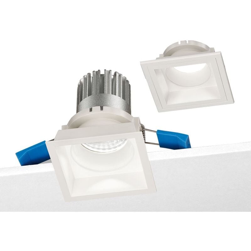 foto del prodotto faretto ad incasso quadrato led nobile 8,5w 3000k doppia cornice bianca d1s 40 3k w