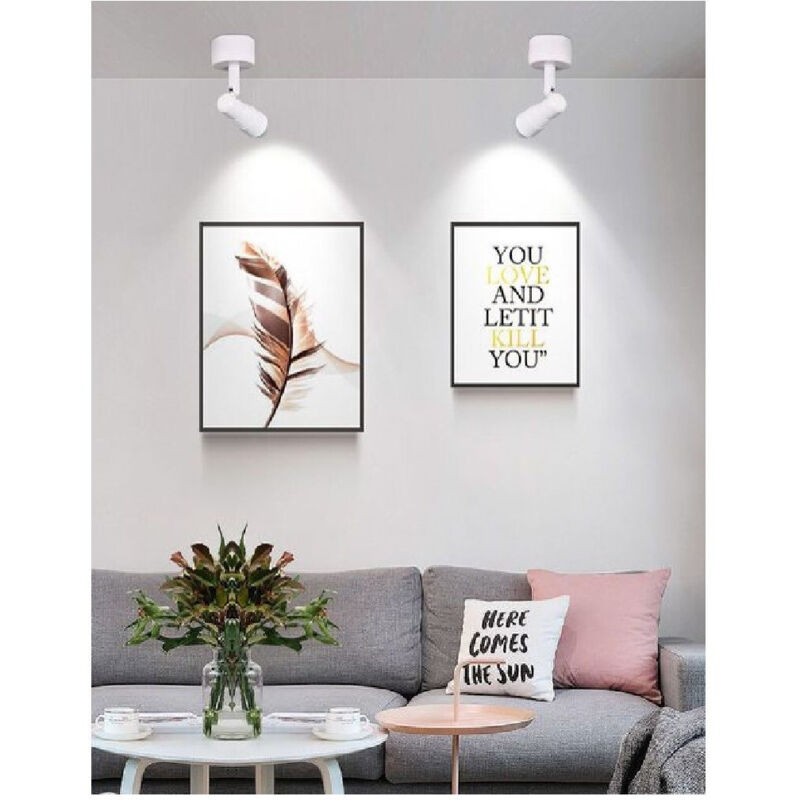 foto del prodotto faretto applique led orientabile 3w a soffitto parete vari toni luce bianco f07b - -bianco freddo - - trade shop traesio