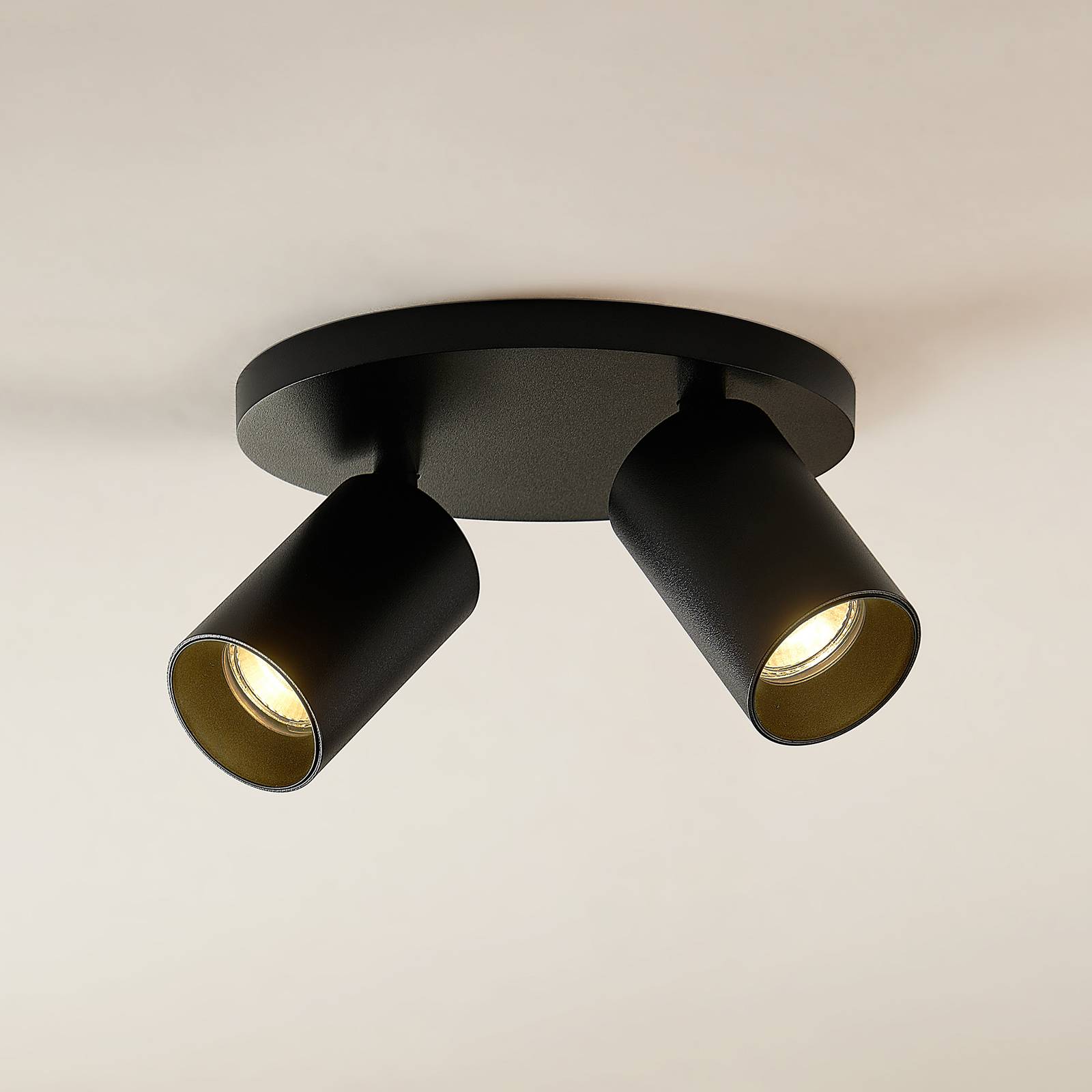foto del prodotto faretto arcchio brinja, nero, rotondo, 6 cm, a 2 luci, gu10